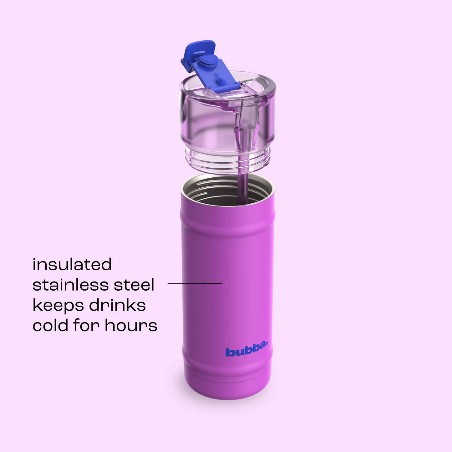 bubba 18 oz DualSip Insulated Stainless Steel Water Bottle - Mood Booster - US 8491